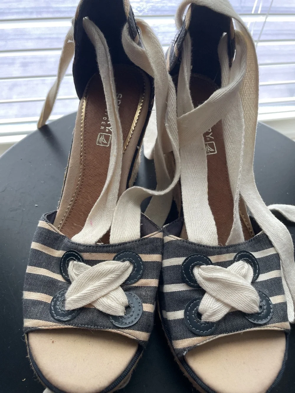 Sperry's Navy & White Stripe Palm Beach Espadrille